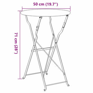 Anthrazit Bistrotisch Ø 50cm Stahl Gartentisch