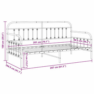 Schwarzes Tagesbettgestell 100x200 cm