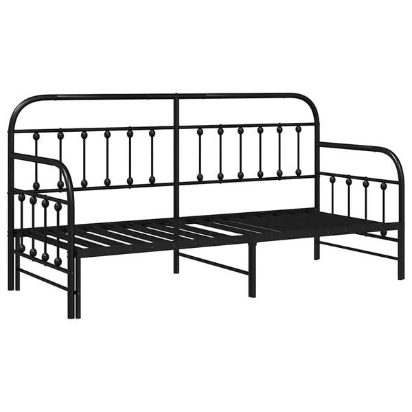 Schwarzer Tagesbettrahmen 80x200 cm