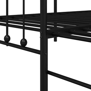 Schwarzer Tagesbettrahmen 90x200 cm