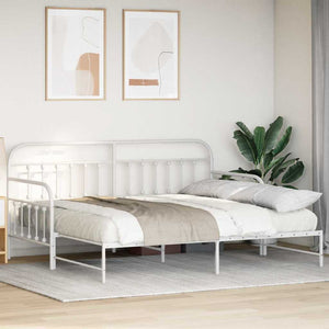 vidaXL Cadre de lit de repos blanc 90 x 200 cm en acier revêtu par poudre