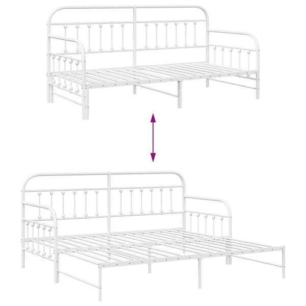 vidaXL Cadre de lit de repos blanc 90 x 200 cm en acier revêtu par poudre