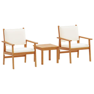 Gartensofa Set 3-teilig Cremeweiß Akazie Massivholz