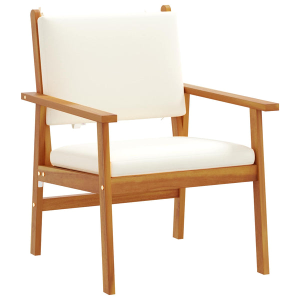 Gartensofa Set 3-teilig Cremeweiß Akazie Massivholz