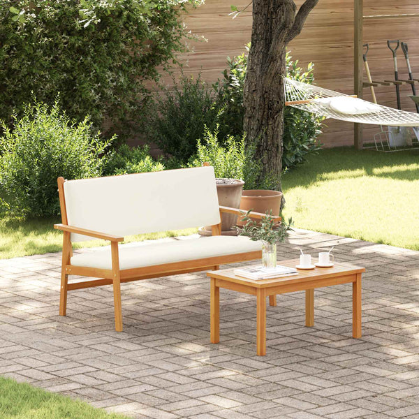 Gartensofa Set Cremeweiß Akazie 2-teilig