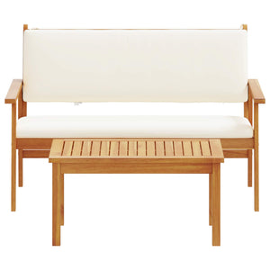 Gartensofa Set Cremeweiß Akazie 2-teilig