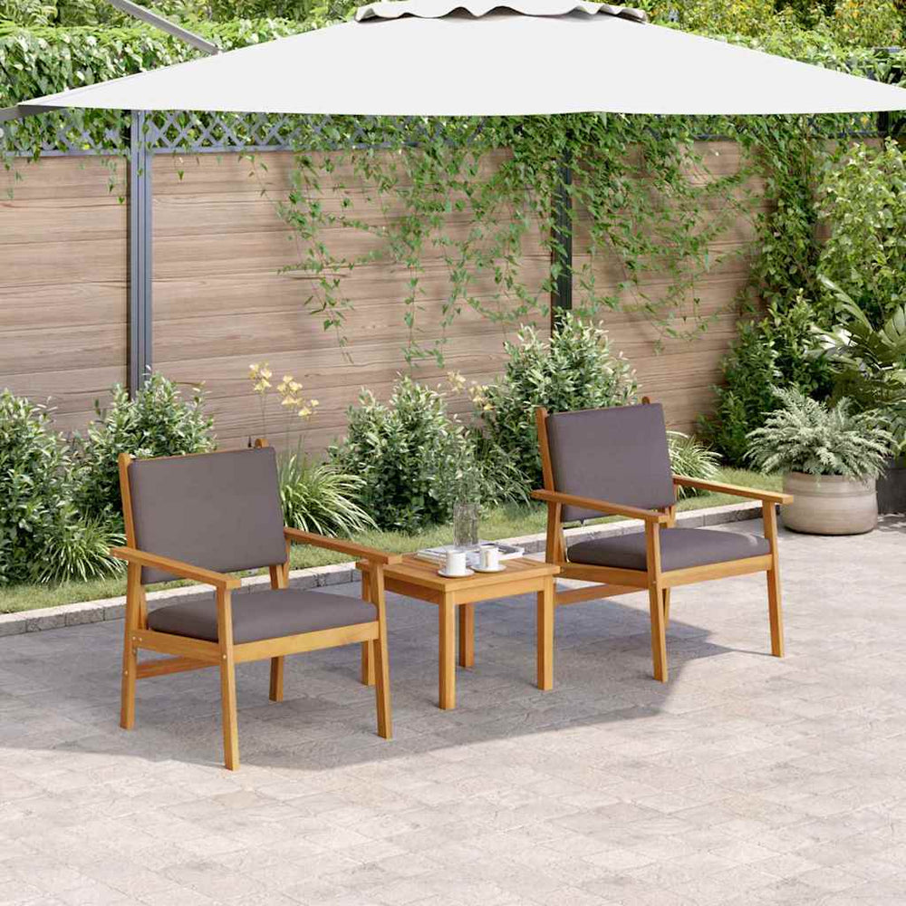 Gartenstuhl-Set Akazie mit Kissen, 2 Stk.