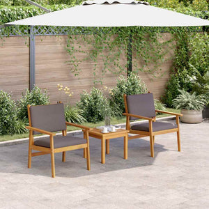 Gartenstuhl-Set Akazie mit Kissen, 2 Stk.