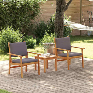 Gartenstuhl-Set Akazie mit Kissen, 2 Stk.