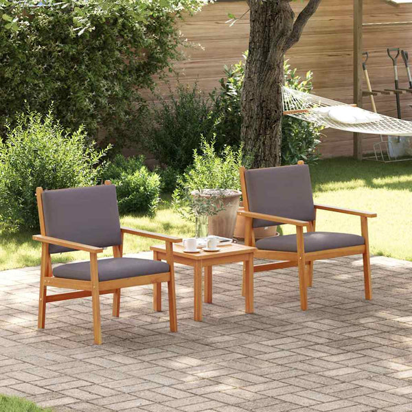 Gartenstuhl-Set Akazie mit Kissen, 2 Stk.