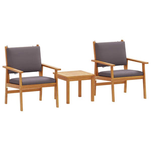Gartensofa Set 3-teilig Akazie Anthrazit