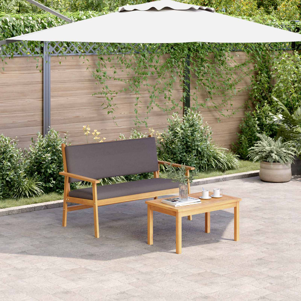 vidaXL Salon de jardin avec coussins 2 pcs Gris anthracite Bois d'acacia massif