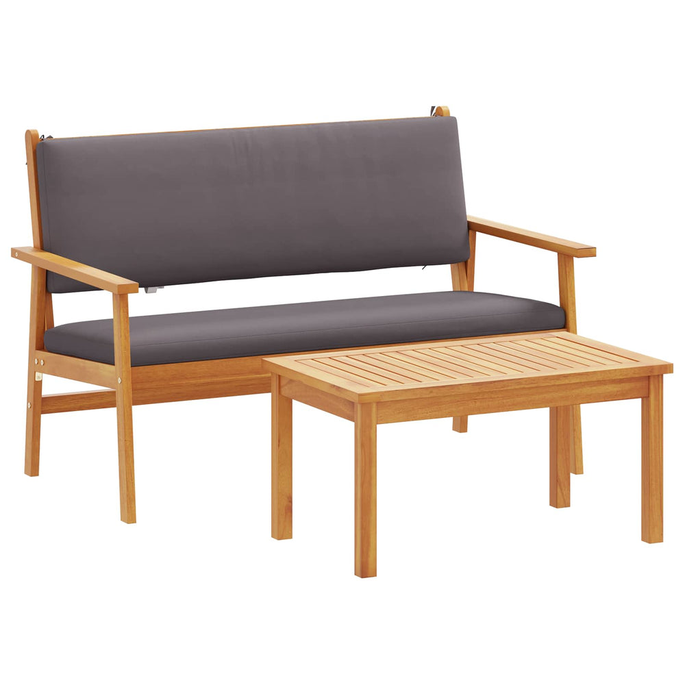 vidaXL Salon de jardin avec coussins 2 pcs Gris anthracite Bois d'acacia massif