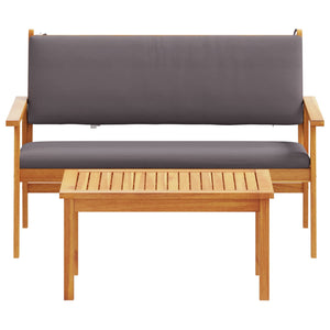 Gartensofa Set Akazie Anthrazit 2-teilig
