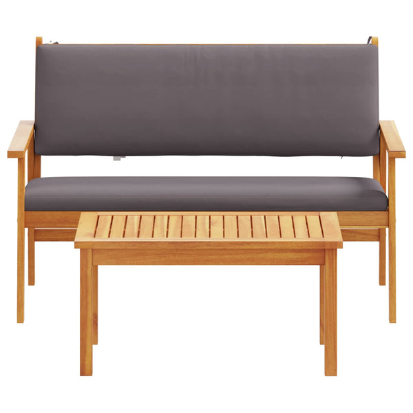 Gartensofa Set Akazie Anthrazit 2-teilig