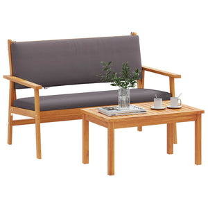 Gartensofa Set Akazie Anthrazit 2-teilig