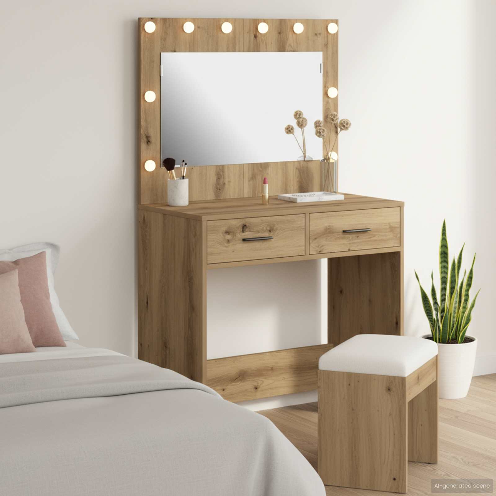 vidaXL Coiffeuse chêne artisan 78,5 x 41 x 135 cm bois d'ingénierie