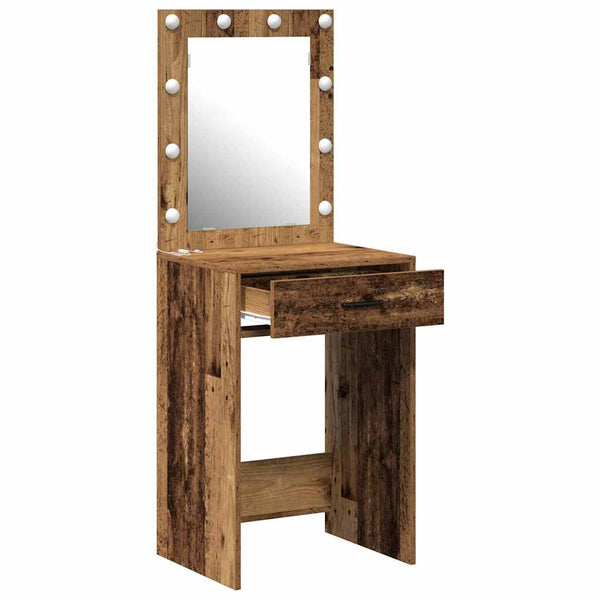 Schminktisch mit Spiegel Altholz 50x41x135cm