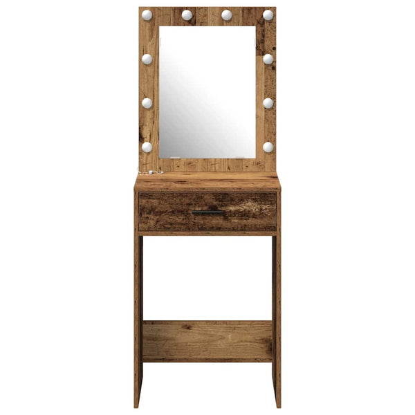 Schminktisch mit Spiegel Altholz 50x41x135cm