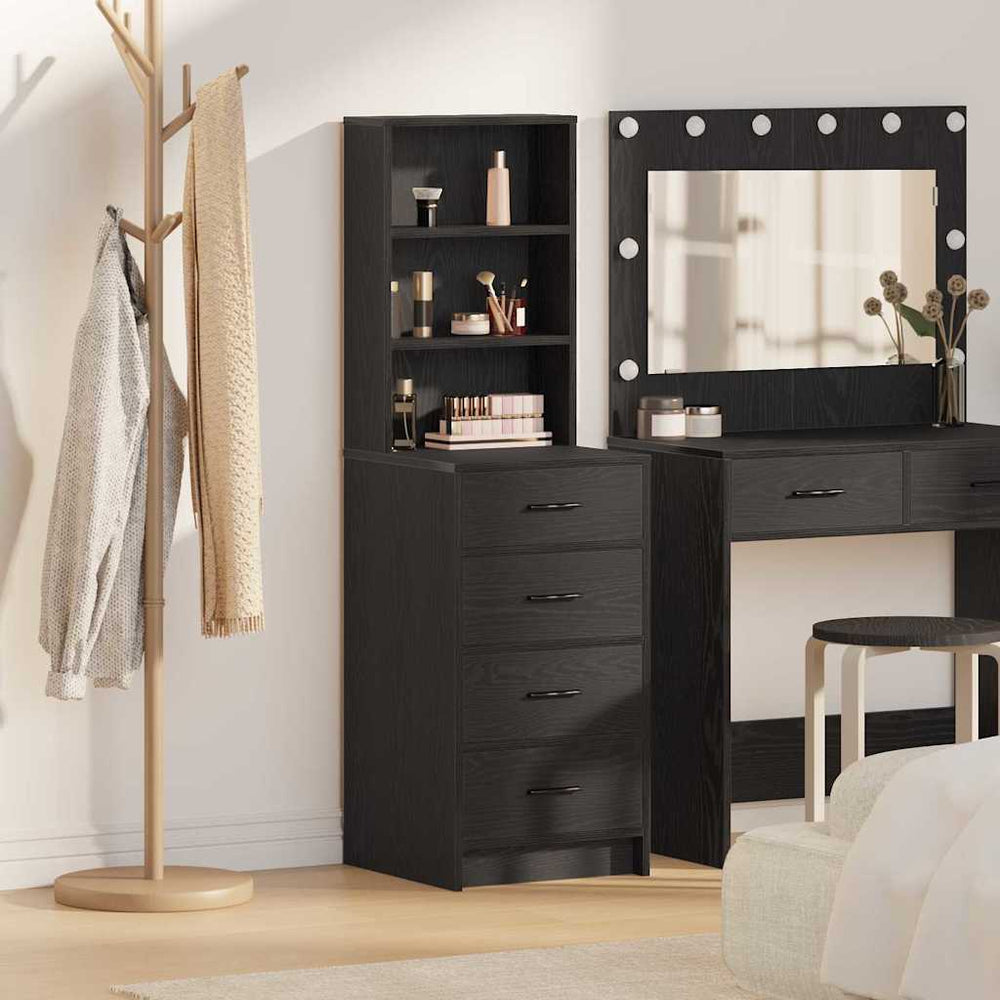 vidaXL Sideboard Black Oak 40 x 41 x 135 cm Engineered Wood