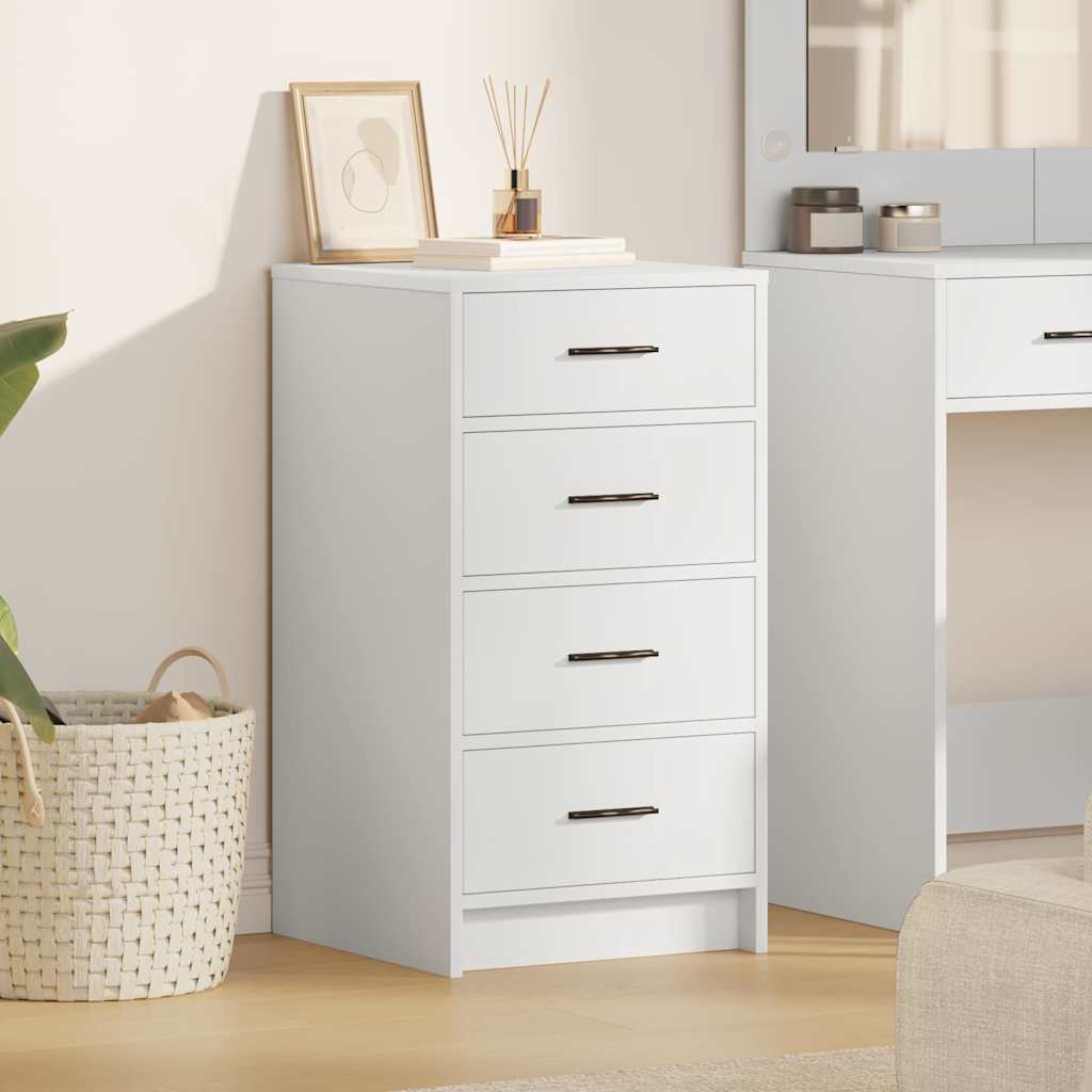 Weißes Sideboard mit Schubladen, 40x75 cm