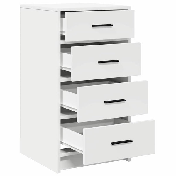Weißes Sideboard mit Schubladen, 40x75 cm