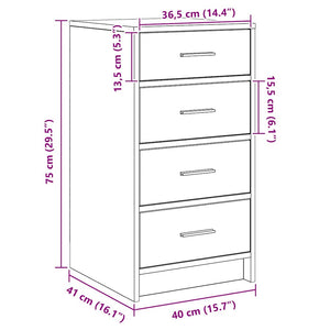 vidaXL Buffet bas gris sonoma 40 x 41 x 75 cm Bois d'ingénierie