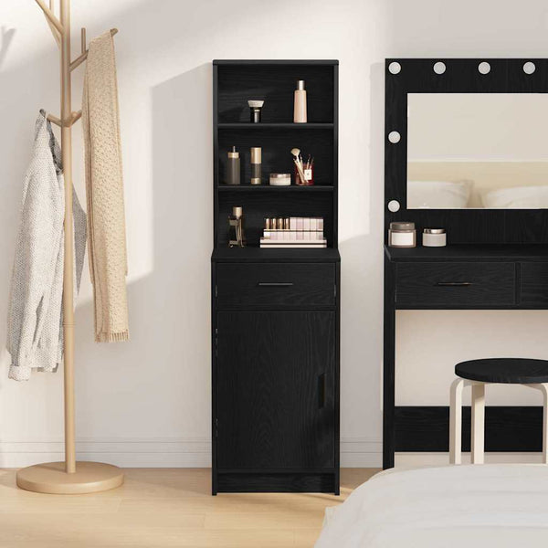 Highboard Schwarz Eichenoptik 135cm