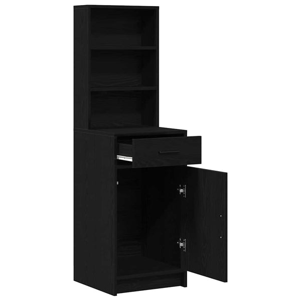 Highboard Schwarz Eichenoptik 135cm