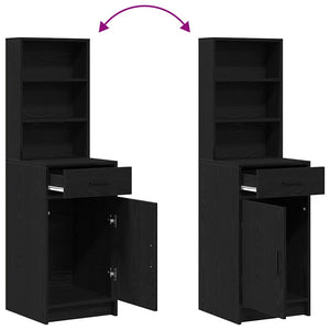 Highboard Schwarz Eichenoptik 135cm