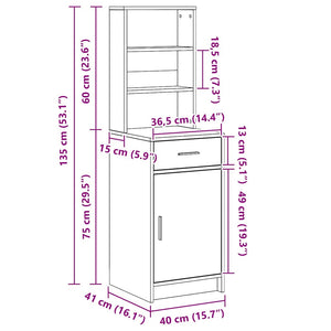 Highboard Geräucherte Eiche 135 cm