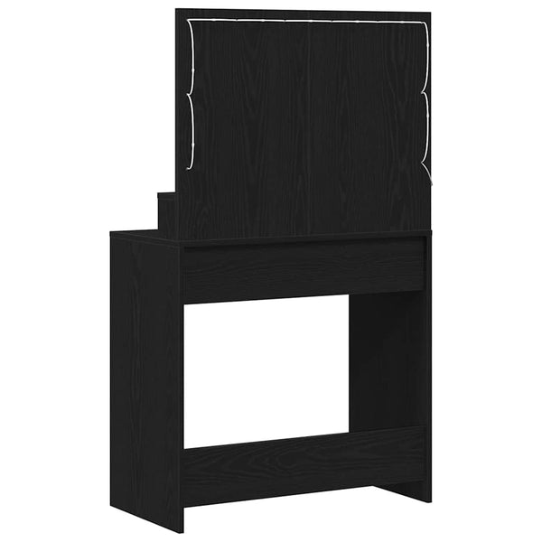 Schminktisch mit Regal, Schwarz Eiche