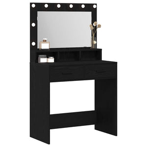 Schminktisch mit Regal, Schwarz Eiche