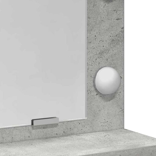 Schminktisch Beton Grau mit LED-Spiegel