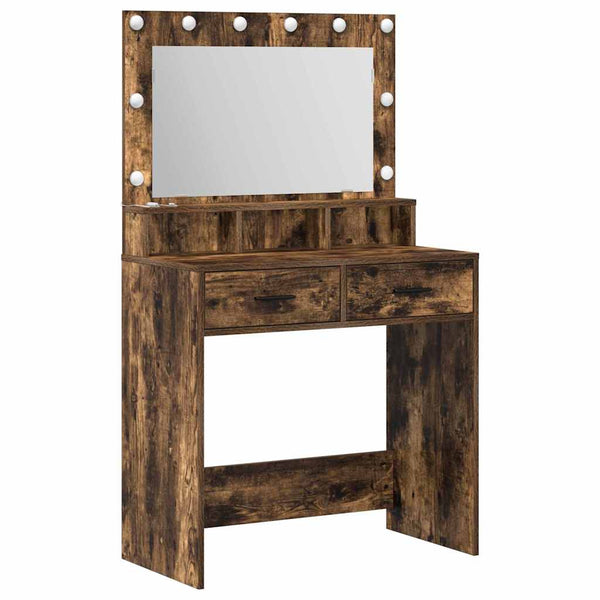 Schminktisch Geräucherte Eiche mit Spiegel & LED