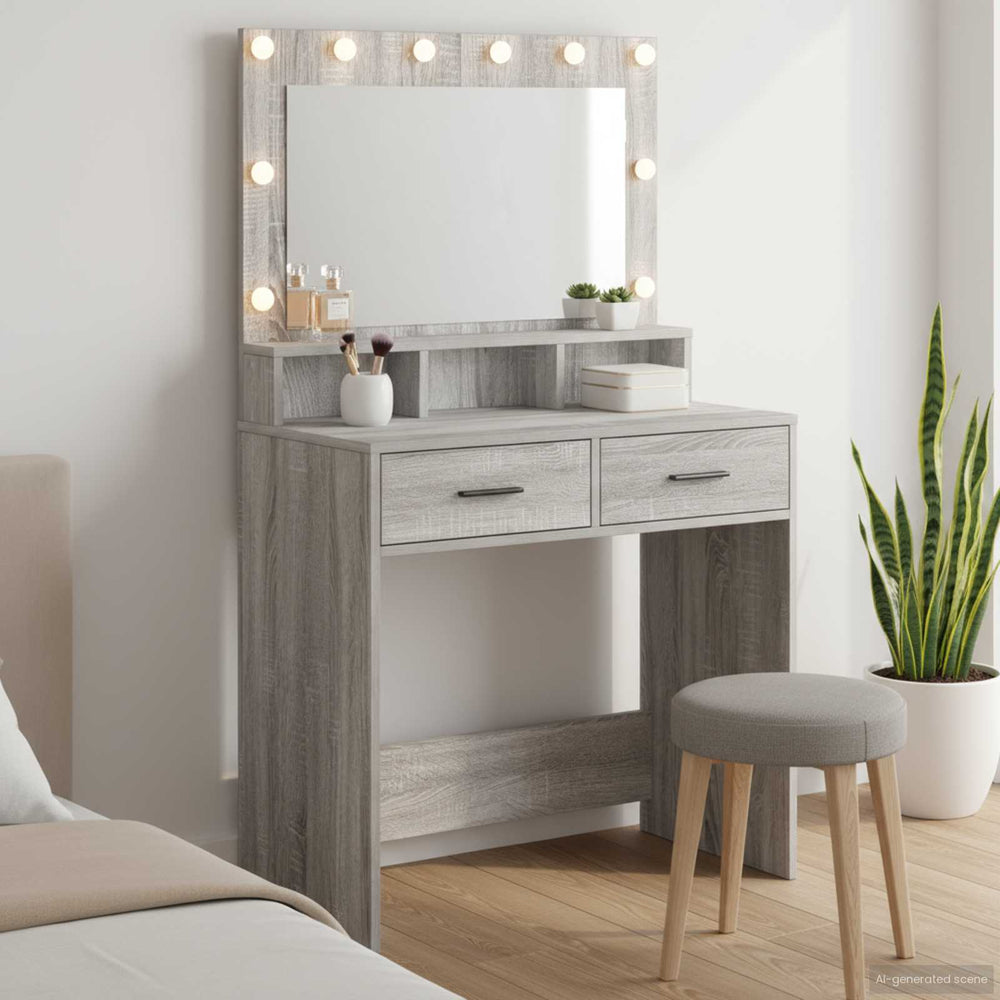 Schminktisch Grau Sonoma 79x41x135cm