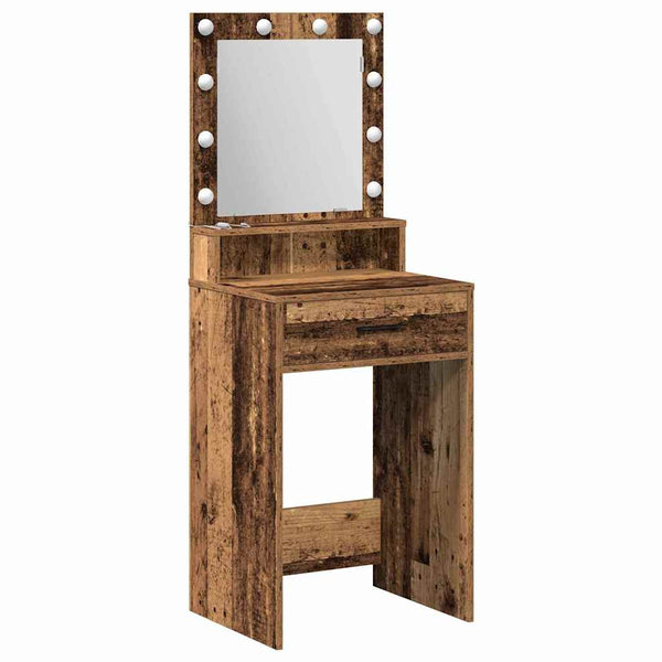 vidaXL Coiffeuse avec étagère Bois de récupération 50 x 41 x 135 cm Bois d'ingénierie