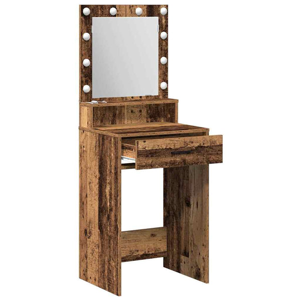 vidaXL Coiffeuse avec étagère Bois de récupération 50 x 41 x 135 cm Bois d'ingénierie