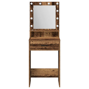 vidaXL Coiffeuse avec étagère Bois de récupération 50 x 41 x 135 cm Bois d'ingénierie