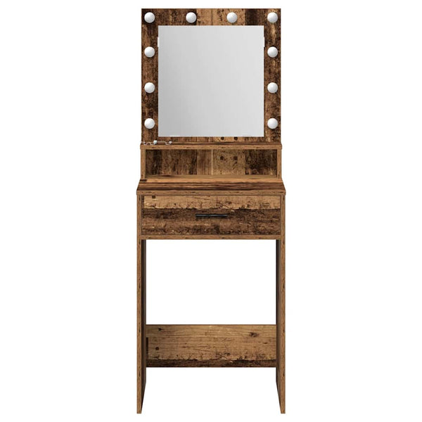 vidaXL Coiffeuse avec étagère Bois de récupération 50 x 41 x 135 cm Bois d'ingénierie