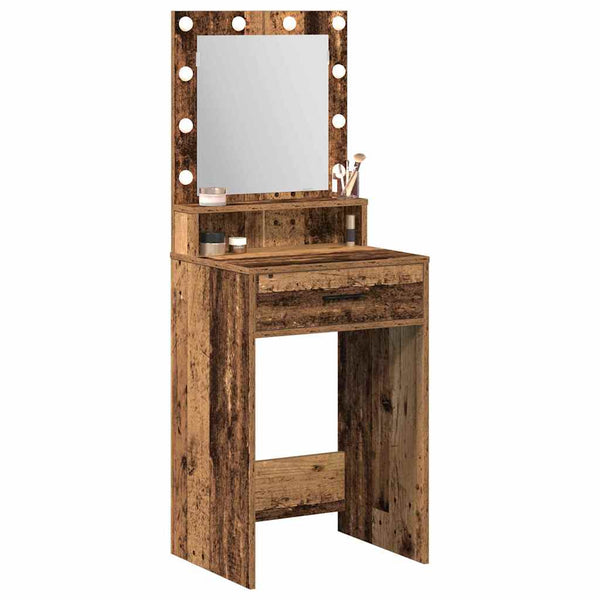 vidaXL Coiffeuse avec étagère Bois de récupération 50 x 41 x 135 cm Bois d'ingénierie