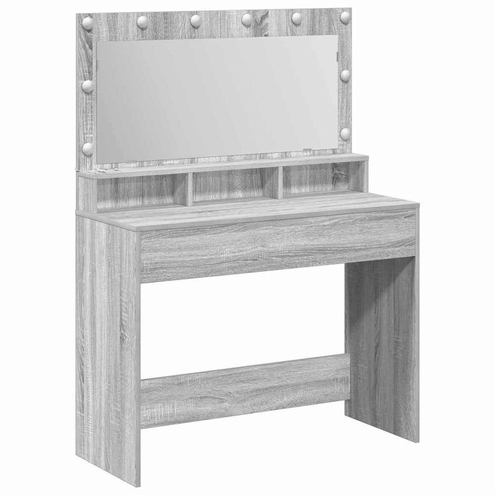 Schminktisch Grau Sonoma 100 cm mit Spiegel
