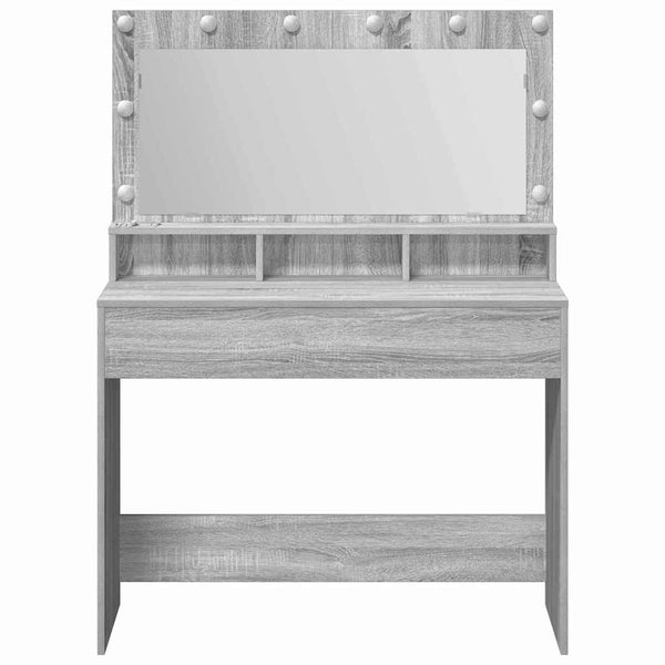 Schminktisch Grau Sonoma 100 cm mit Spiegel