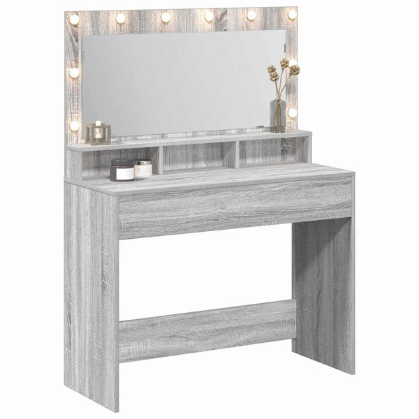 Schminktisch Grau Sonoma 100 cm mit Spiegel