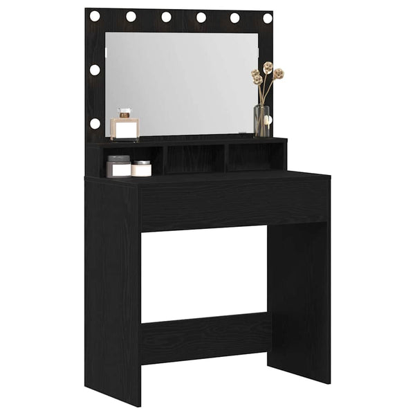Schminktisch mit Regal Schwarz Eichen-Optik