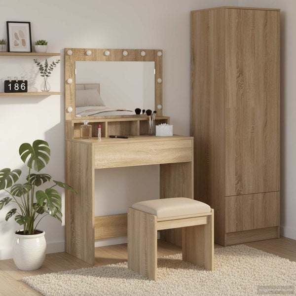 vidaXL Coiffeuse chêne Sonoma 75,5 x 41 x 135 cm Bois d'ingénierie