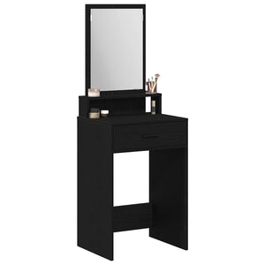 Schminktisch mit Regal, Schwarz Eiche