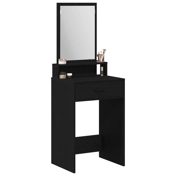 Schminktisch mit Regal, Schwarz Eiche