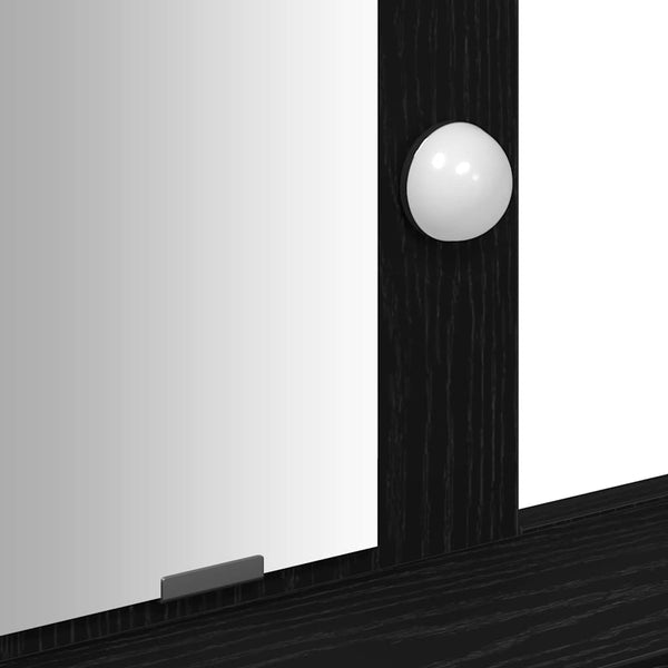 Schminktisch Schwarz mit Spiegel & LED