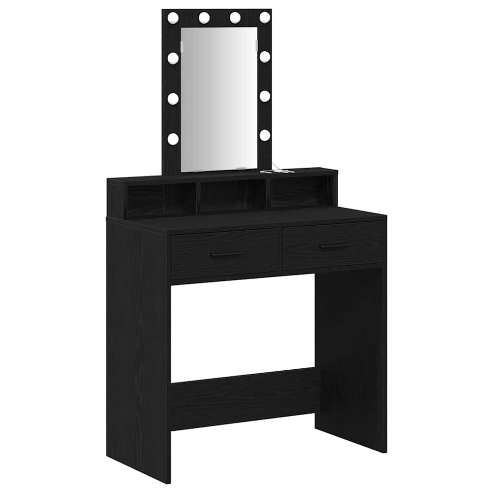 Schminktisch Schwarz mit Spiegel & LED